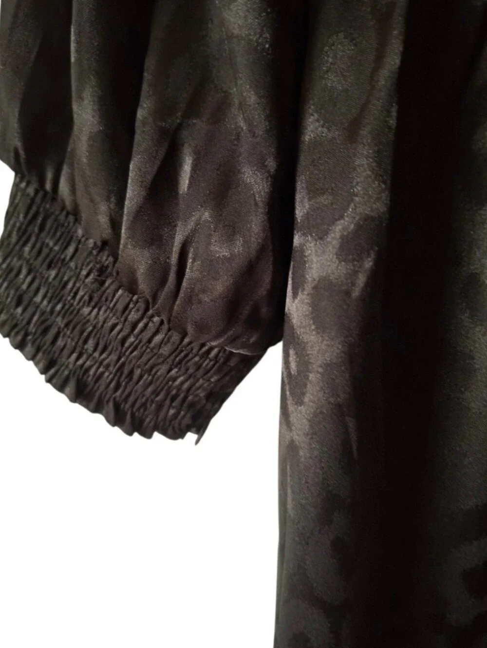 NWT Mittoshop Monochromatic Black Satin Jacquard Midi Dress